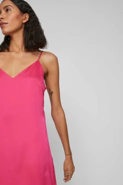 Vila Vestidos E Macacoes-Vestido Comprido De Alcas Acetinado