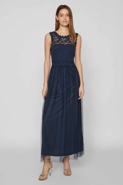 Vila Vestidos E Macacoes-Vestido Comprido Saia Tule