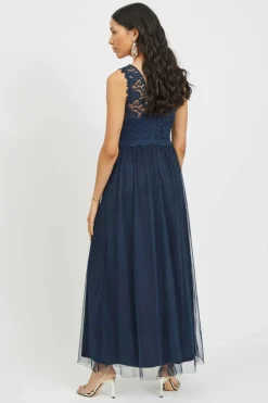 Vila Vestidos E Macacoes-Vestido Comprido Saia Tule