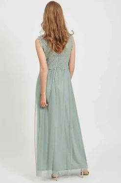 Vila Vestidos E Macacoes-Vestido Comprido Saia Tule