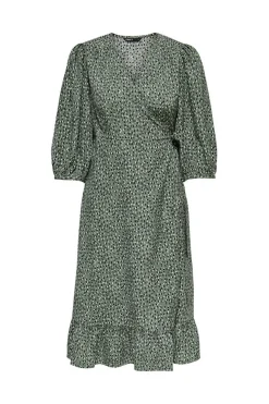 Only Vestidos E Macacoes-Vestido Cruzado Midi