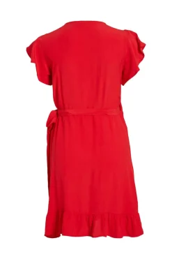 Vila Vestidos E Macacoes-Vestido Curto Com Folhos