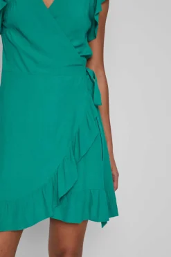 Vila Vestidos E Macacoes-Vestido Curto Com Folhos