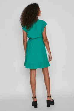 Vila Vestidos E Macacoes-Vestido Curto Com Folhos