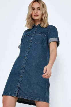 Noisy May Vestidos E Macacoes-Vestido Curto De Ganga