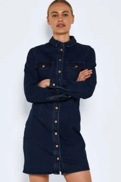 Noisy May Vestidos E Macacoes-Vestido Curto Denim