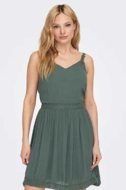 Only Vestidos E Macacoes-Vestido Curto Gola Em Bico