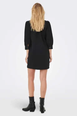 Only Vestidos E Macacoes-Vestido Denim Manga Comprida