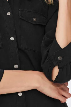 Only Vestidos E Macacoes-Vestido Denim Manga Comprida