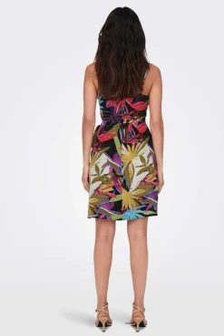 Only Vestidos E Macacoes-Vestido Detalhe Laco Com Linho