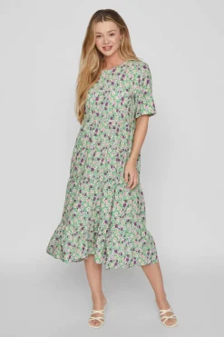 Vila Vestidos E Macacoes-Vestido Folgado Midi