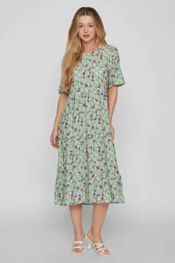 Vila Vestidos E Macacoes-Vestido Folgado Midi