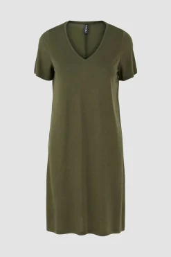 Pieces Vestidos E Macacoes-Vestido Midi De Tencel