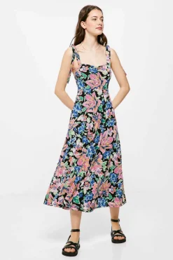 Springfield Vestidos E Macacoes-Vestido Midi Estampado Alcas Laco