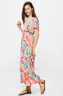 Springfield Vestidos E Macacoes-Vestido Midi Estampado Lacos