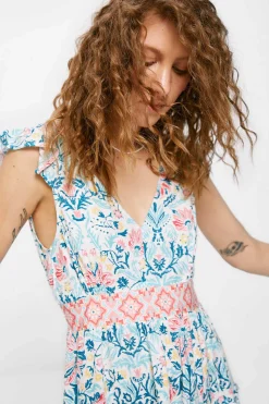 Springfield Vestidos E Macacoes-Vestido Midi Estampado Sanefa Cintura