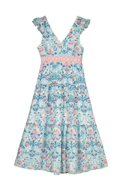 Springfield Vestidos E Macacoes-Vestido Midi Estampado Sanefa Cintura