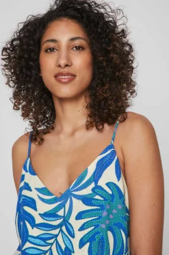 Vila Vestidos E Macacoes-Vestido Midi Linho