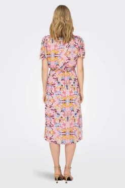 JDY Vestidos E Macacoes-Vestido Midi Manga Curta