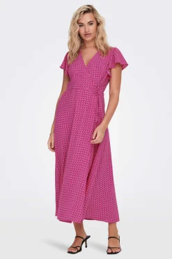 Only Vestidos E Macacoes-Vestido Midi Manga Folhos