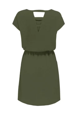 Only Vestidos E Macacoes-Vestido Mini Manga Curta E Abertura Nas Costas.