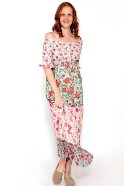 Brave Soul Vestidos E Macacoes-Vestido Tricolor De Manga Com Print