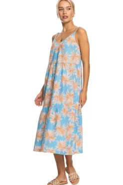 Roxy Vestidos E Macacoes-Waiting Line Printed - Vestido De Comprimento Medio Para Mulher